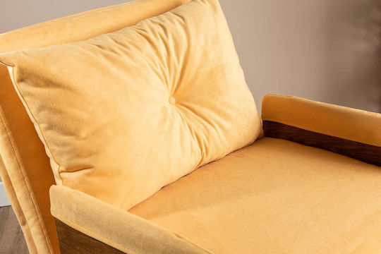 Cosmo Single Πολυθρόνα Κρεβάτι Mustard 70x42x65cm