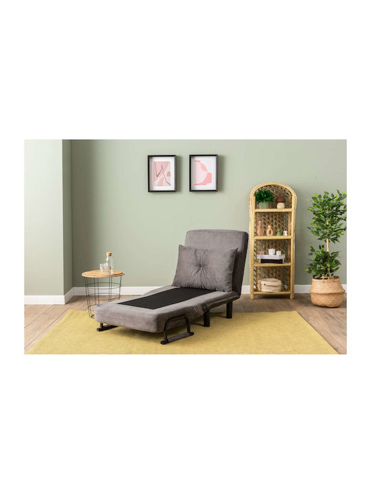 Sento Single Πολυθρόνα Κρεβάτι Grey 50x40x60cm