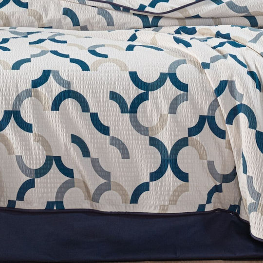 Pucioasa Σετ Διπλή 200x220cm Blue Geometric Pucioasa Σετ Διπλή 200x220cm Blue Geometric