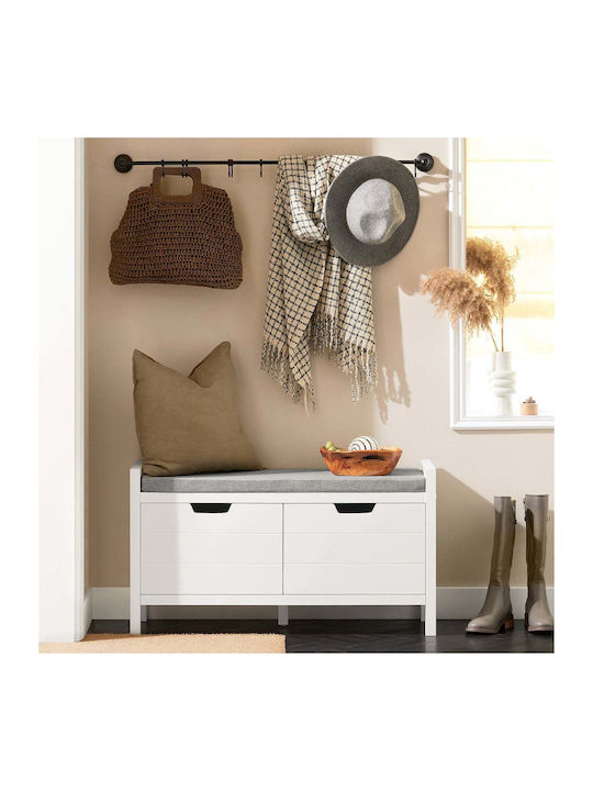 Entry Furniture with Bench White 91x30x50cm