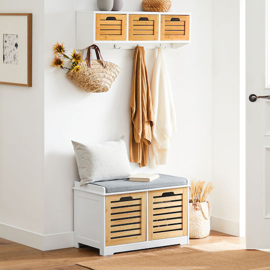 Entry Furniture with Bench White 71x35x43cm