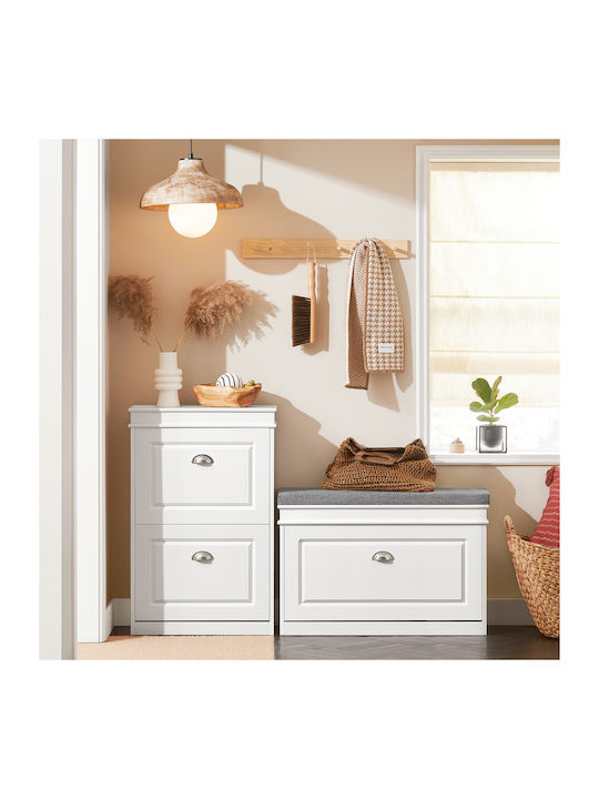 Mobilier de Intrare cu Bancă Alb 75x24x51cm