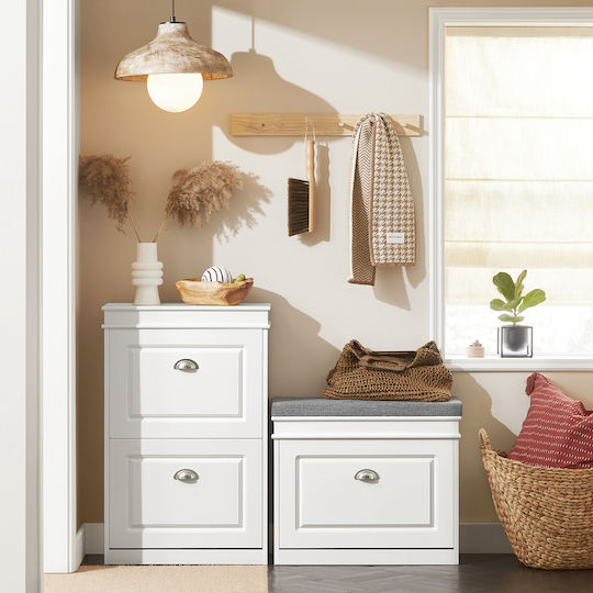 Entry Furniture with Bench White 60x24x51cm
