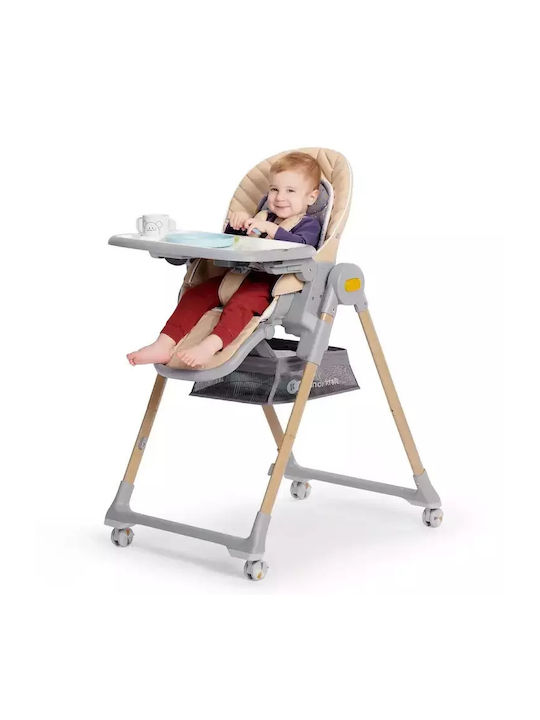 Kinderkraft Lastree Pliabil Scaun de Masă pentru Copii cu Cadru Metalic Wood