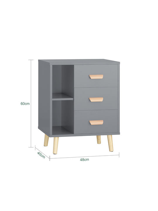 Nachttisch Holz Gray 48x40x60cm