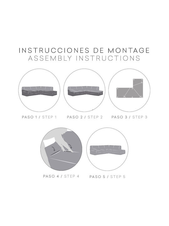 Eysa Elastic Cover for Corner Sofa C/6 Gray 350εκ. 1pcs FK9176I