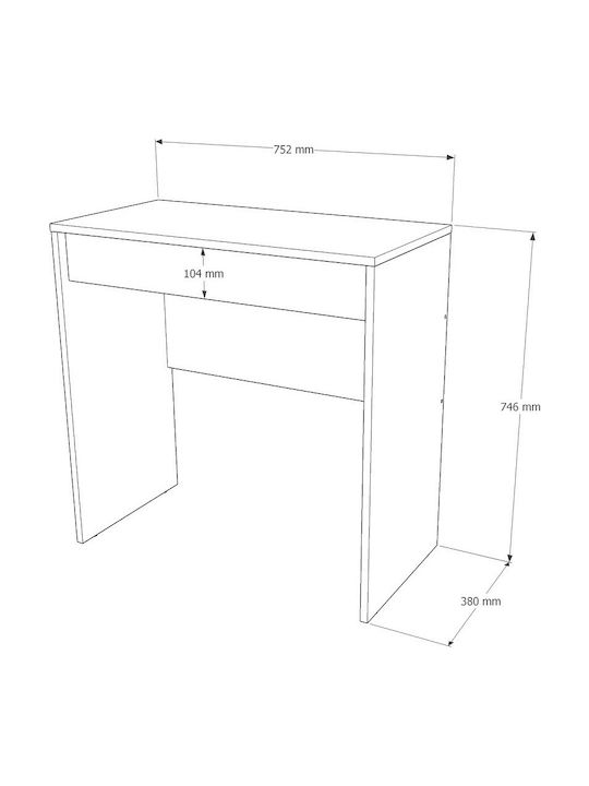 Компютърно Бюро Дървено Sonoma Oak Alba 75x38x75см