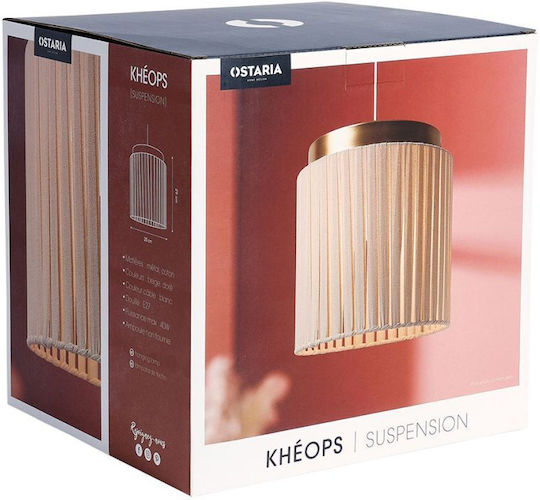 Ostaria Pendant Light Beige with Socket E27