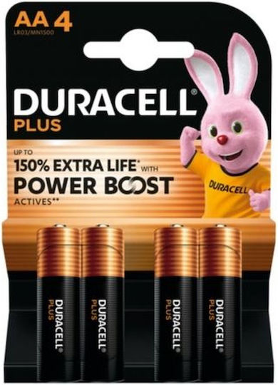 Duracell Plus Алкални Батерии AA 1.5V 4бр