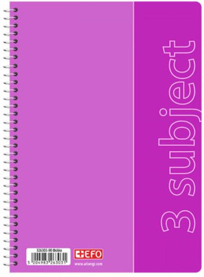 +Efo Spiral Notebook Ruled B5 120 Sheets 4 Subjects 1pcs (Μiscellaneous Designs)