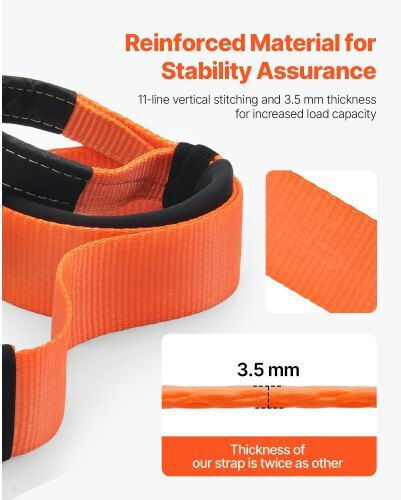 Vevor Car Towing Strap 6.1m In Orange Colour