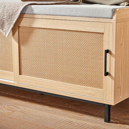 Mobilier de Intrare cu Bancă Natural & Grey 110x40x49cm