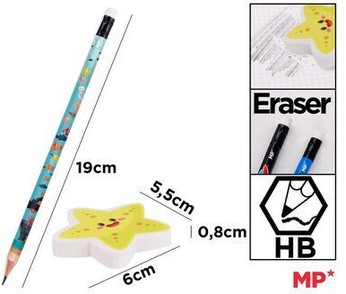 Madrid Papel Σετ 5 Μολύβια HB με Γόμα