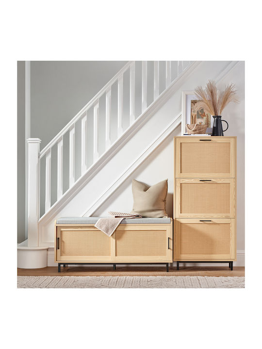 Mobilier de Intrare cu Bancă Natural & Grey 110x40x49cm