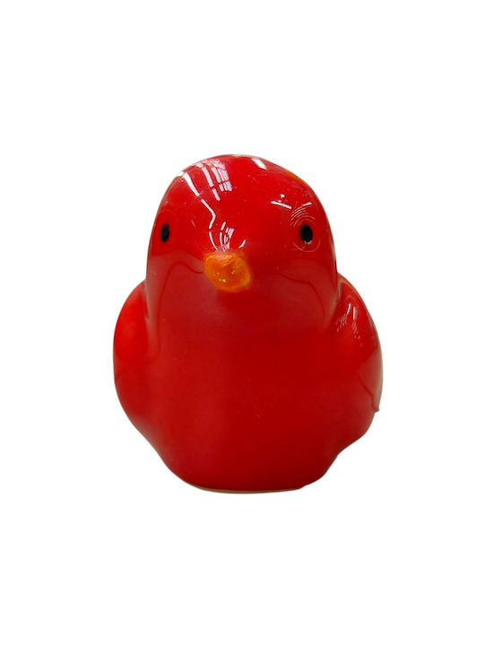 Press Papier Ceramică Roșie Pasăre De 11x6 Cm Lucrat Manual