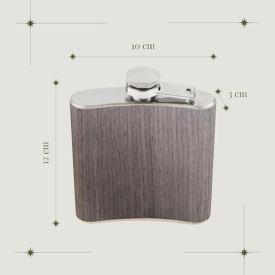 Джобен Метален Флакон Brynnberg Spirits 177 мл Имитирано Дърво Кафяво