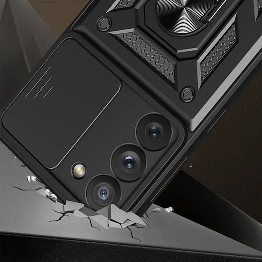 Hurtel Hybrid Armor Camshield Umschlag Rückseite Kunststoff / Silikon Rosa (Galaxy A34)