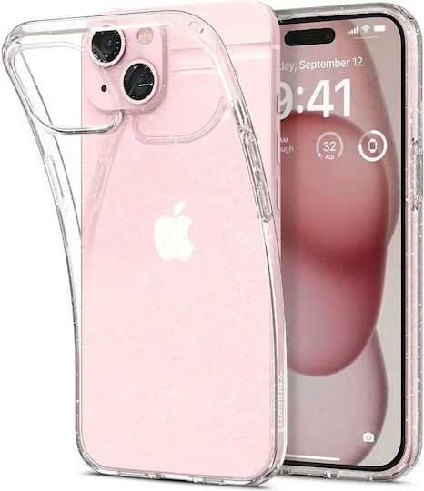 Spigen Liquid Crystal Glitter Umschlag Rückseite Silikon Transparent (iPhone 15 Plus / 16 Plus)