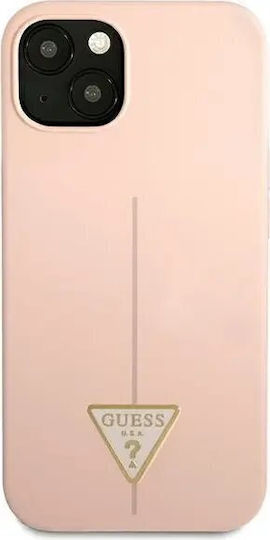 Guess Saffiano Triangle Back Cover Πλαστικό Ροζ (iPhone 13 mini)