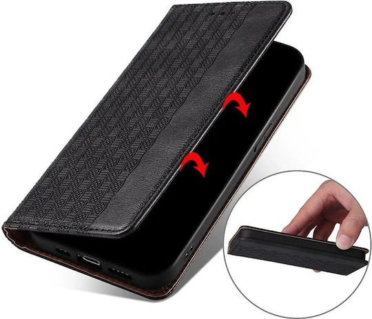 Hurtel Magnet Strap Wallet Δερματίνης Μαύρο (Galaxy A12)
