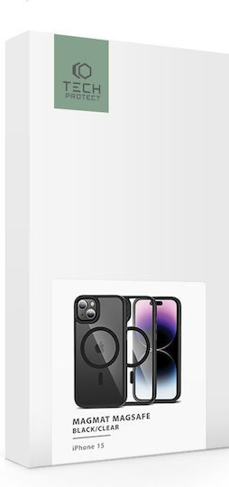 Tech-Protect Magmat Back Cover Silicon / Plastic Negru / Clar (iPhone 15)