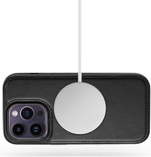 Tech-Protect Wallet Synthetic Leather / Silicone Black (iPhone 15)