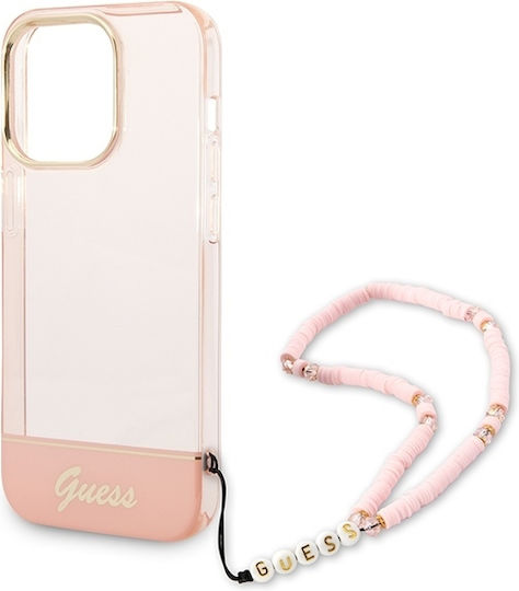 Guess Outline Translucent Umschlag Rückseite Kunststoff Pink / Pink (iPhone 14 Pro Max)