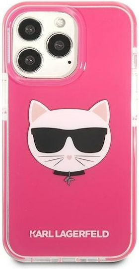 Karl Lagerfeld Choupette Head Back Cover Plastic / Silicone Fuchsia (iPhone 13 Pro Max)