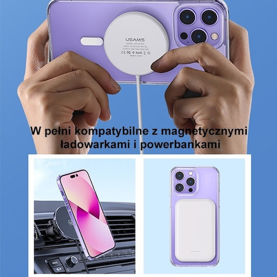 Usams Ice Magnet Umschlag Rückseite Silikon 1.5mm Transparent (iPhone 14 Plus)