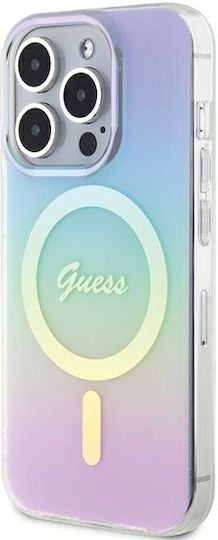 Guess Iml Iridescent Magsafe Umschlag Rückseite Kunststoff Lila (iPhone 15 Pro Max)