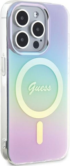 Guess Iml Iridescent Magsafe Umschlag Rückseite Kunststoff Lila (iPhone 15 Pro Max)