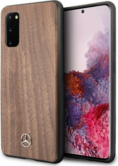 Mercedes-Benz Wood Cover Задна корица Дърво Кафяв (Galaxy S20)