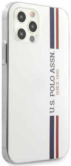 U.S. Polo Assn. Tricolor Pattern Задна корица Силикон Бял (iPhone 12 Pro Max)