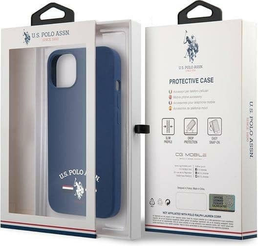U.S. Polo Assn. Silicone Logo Back Cover Silicone Navy Blue (iPhone 13 mini)