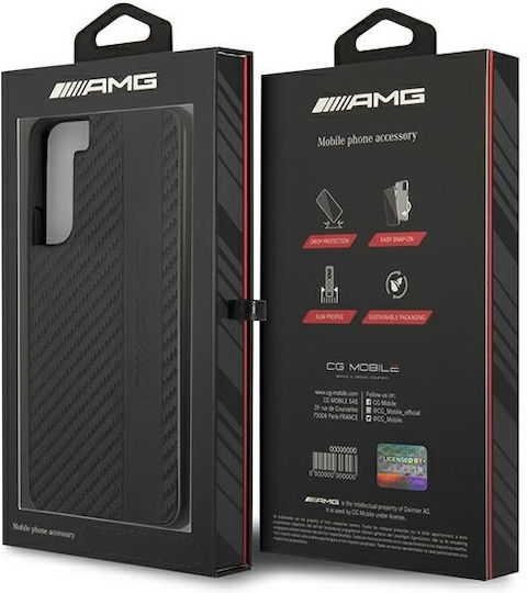 Mercedes-Benz Carbon Stripe & Embossed Umschlag Rückseite Kunststoff Schwarz (Galaxy S22+ 5G)