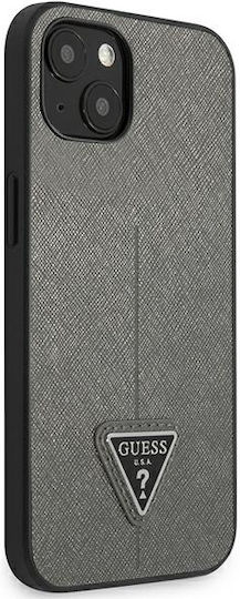 Guess Saffiano Triangle Logo Back Cover Πλαστικό Ασημί (iPhone 13 mini)