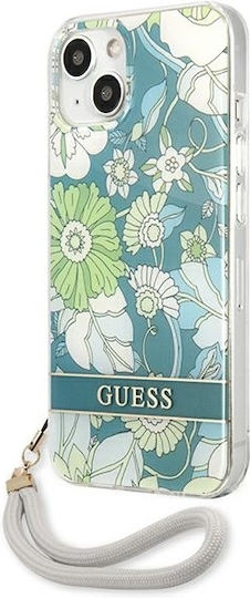 Guess Flower Strap Back Cover Πλαστικό Πράσινο (iPhone 13 mini)