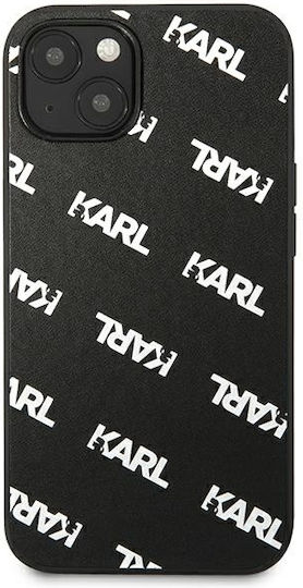 Karl Lagerfeld Allover Umschlag Rückseite Kunststoff Schwarz (iPhone 13 Mini)