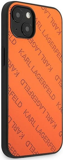 Karl Lagerfeld Perforated Allover Задна корица Пластмаса Оранжев (iPhone 13 mini)