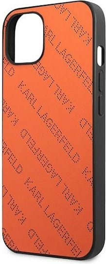Karl Lagerfeld Perforated Allover Задна корица Пластмаса Оранжев (iPhone 13 mini)