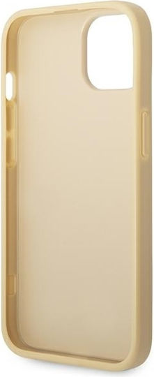 Guess Glitter Flakes Script Metal Logo Back Cover Silicone Gold (iPhone 14 Plus)