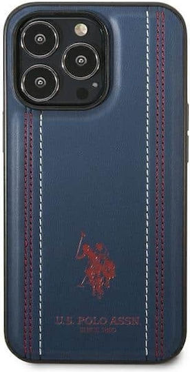 U.S. Polo Assn. Leather Stitch Back Cover Δερματίνης / Σιλικόνης Navy Μπλε (iPhone 14 Pro Max)