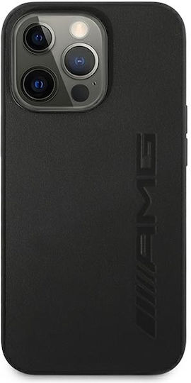 Mercedes-Benz Leather Hot Stamped Back Cover Leather Black (iPhone 14 Pro)