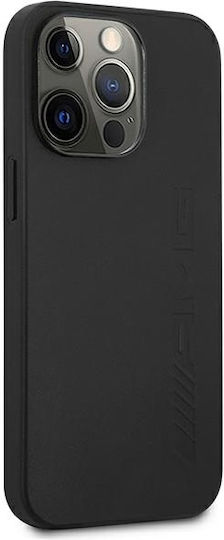 Mercedes-Benz Leather Hot Stamped Back Cover Leather Black (iPhone 14 Pro)