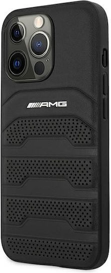 Mercedes-Benz Leather Debossed Lines Back Cover Δερμάτινο / Πλαστικό / Σιλικόνης Μαύρο (iPhone 14 Pro)