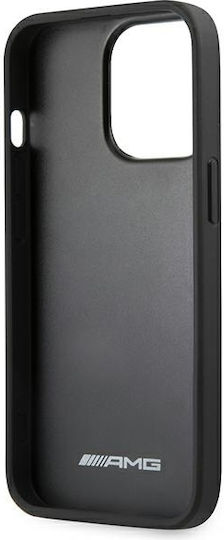 Mercedes-Benz Leather Debossed Lines Back Cover Δερμάτινο / Πλαστικό / Σιλικόνης Μαύρο (iPhone 14 Pro)