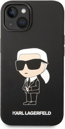 Karl Lagerfeld Ikonik NFT Logo Umschlag Rückseite Silikon Schwarz (iPhone 14 Plus)