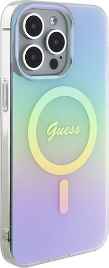 Guess Iml Iridescent Magsafe Back Cover Πλαστικό Τιρκουάζ (iPhone 15 Pro Max)