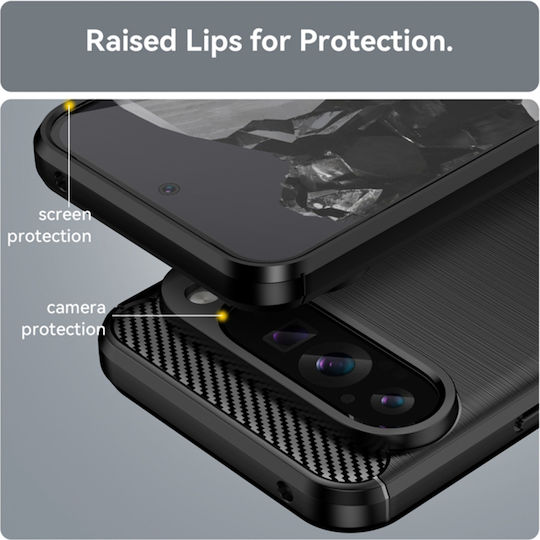 Techsuit Carbon Back Cover Silicone Black (Google Pixel 9 Pro XL)