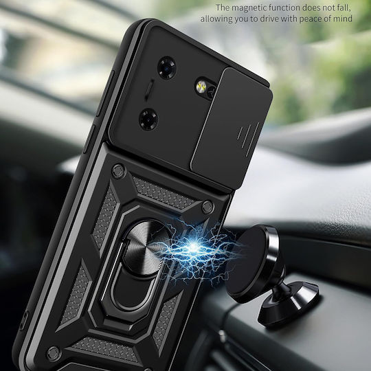 Techsuit Camshield Задна корица Пластмаса / Силикон Черен (Realme 5 Pro)